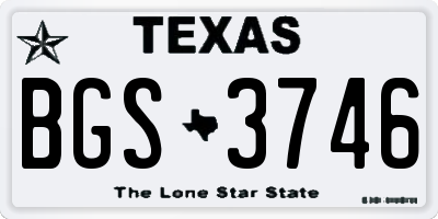 TX license plate BGS3746