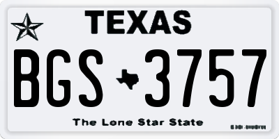 TX license plate BGS3757