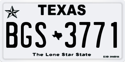 TX license plate BGS3771