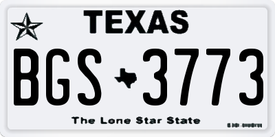 TX license plate BGS3773