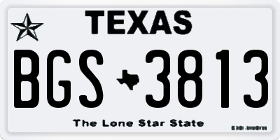 TX license plate BGS3813