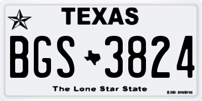TX license plate BGS3824