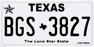 TX license plate BGS3827