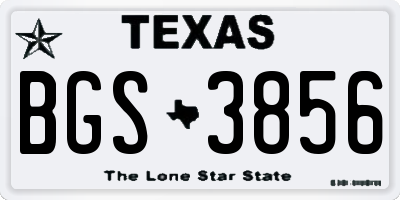 TX license plate BGS3856