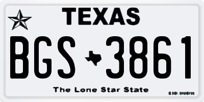 TX license plate BGS3861
