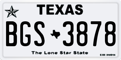 TX license plate BGS3878
