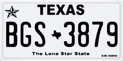 TX license plate BGS3879
