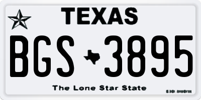 TX license plate BGS3895