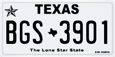 TX license plate BGS3901