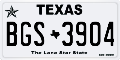 TX license plate BGS3904