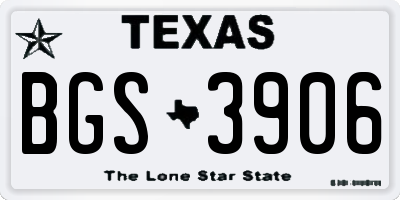 TX license plate BGS3906
