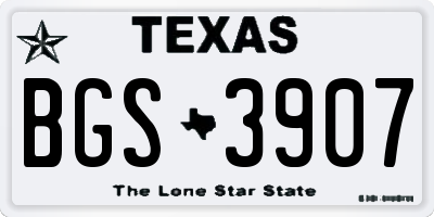 TX license plate BGS3907