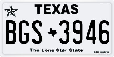 TX license plate BGS3946