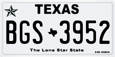TX license plate BGS3952