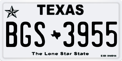 TX license plate BGS3955