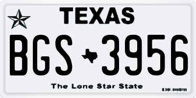 TX license plate BGS3956