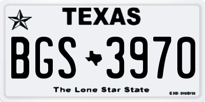 TX license plate BGS3970