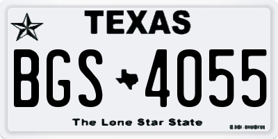TX license plate BGS4055