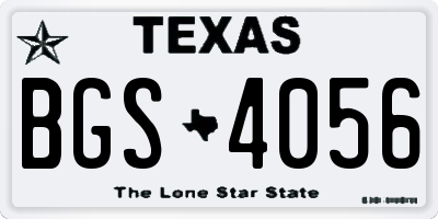 TX license plate BGS4056