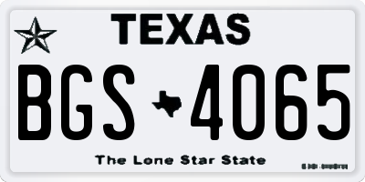 TX license plate BGS4065