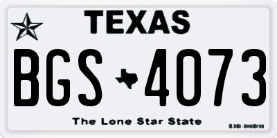 TX license plate BGS4073