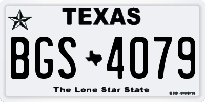 TX license plate BGS4079