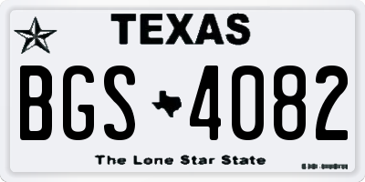 TX license plate BGS4082