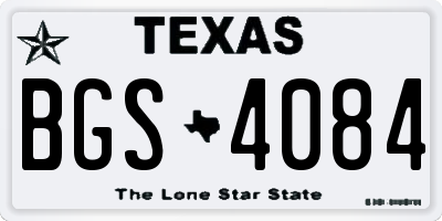 TX license plate BGS4084