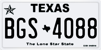 TX license plate BGS4088