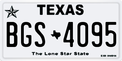 TX license plate BGS4095