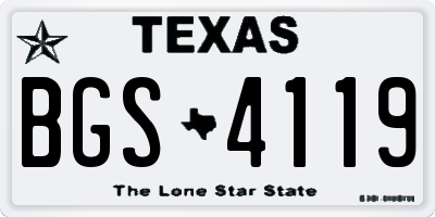 TX license plate BGS4119