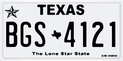 TX license plate BGS4121