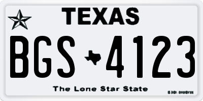 TX license plate BGS4123
