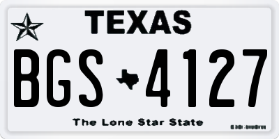 TX license plate BGS4127