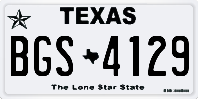 TX license plate BGS4129