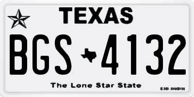 TX license plate BGS4132