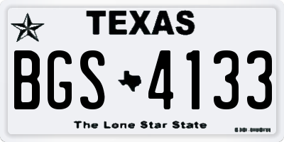 TX license plate BGS4133