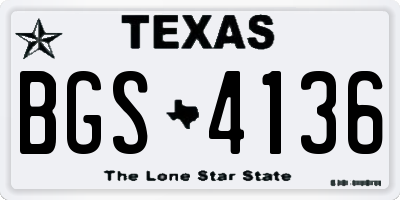 TX license plate BGS4136
