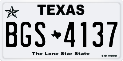 TX license plate BGS4137