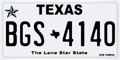 TX license plate BGS4140