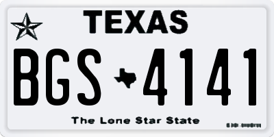 TX license plate BGS4141