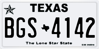 TX license plate BGS4142