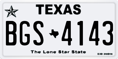 TX license plate BGS4143