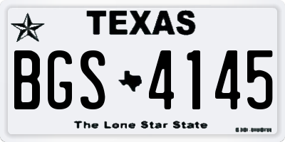 TX license plate BGS4145