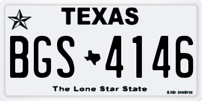 TX license plate BGS4146