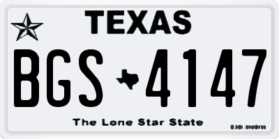 TX license plate BGS4147