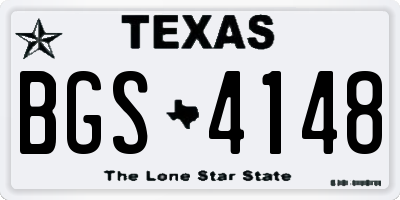 TX license plate BGS4148