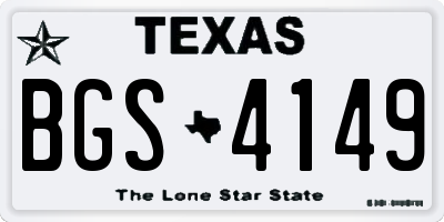 TX license plate BGS4149