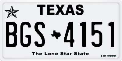 TX license plate BGS4151