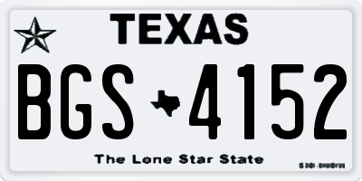 TX license plate BGS4152